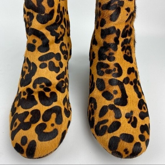 Urban Outfitters Womens Ankle Booties 9 Animal Print Zipper Block Heel Boots - Picture 7 of 14